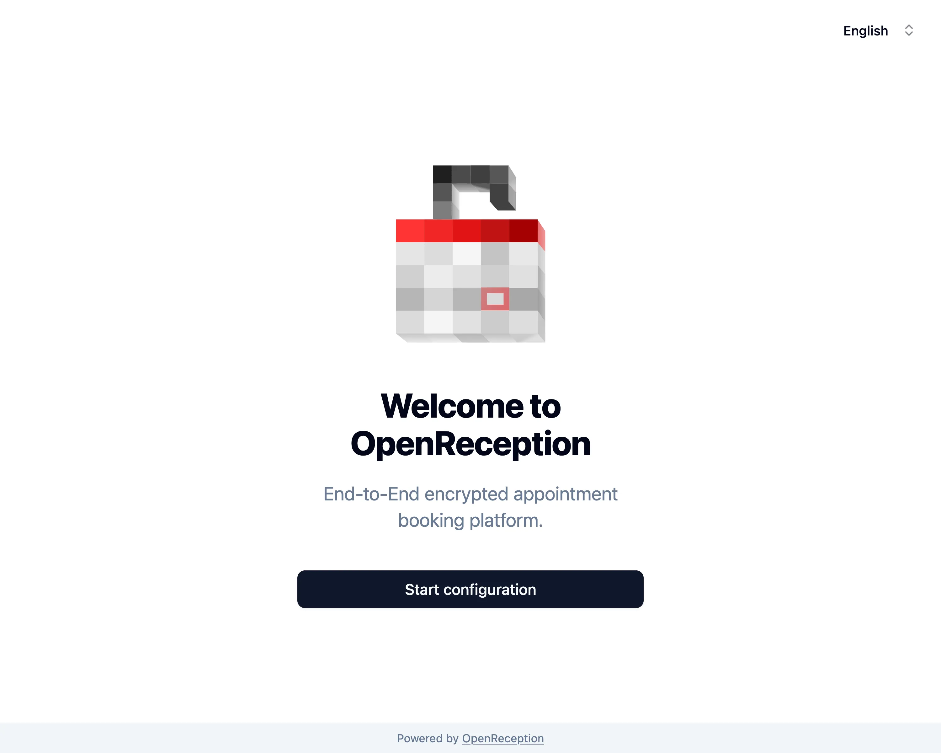 Welcome to OpenReception screen