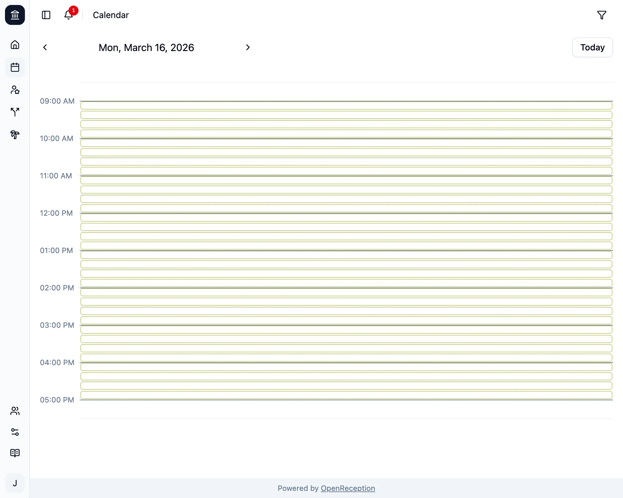 Notification badge shows new notification