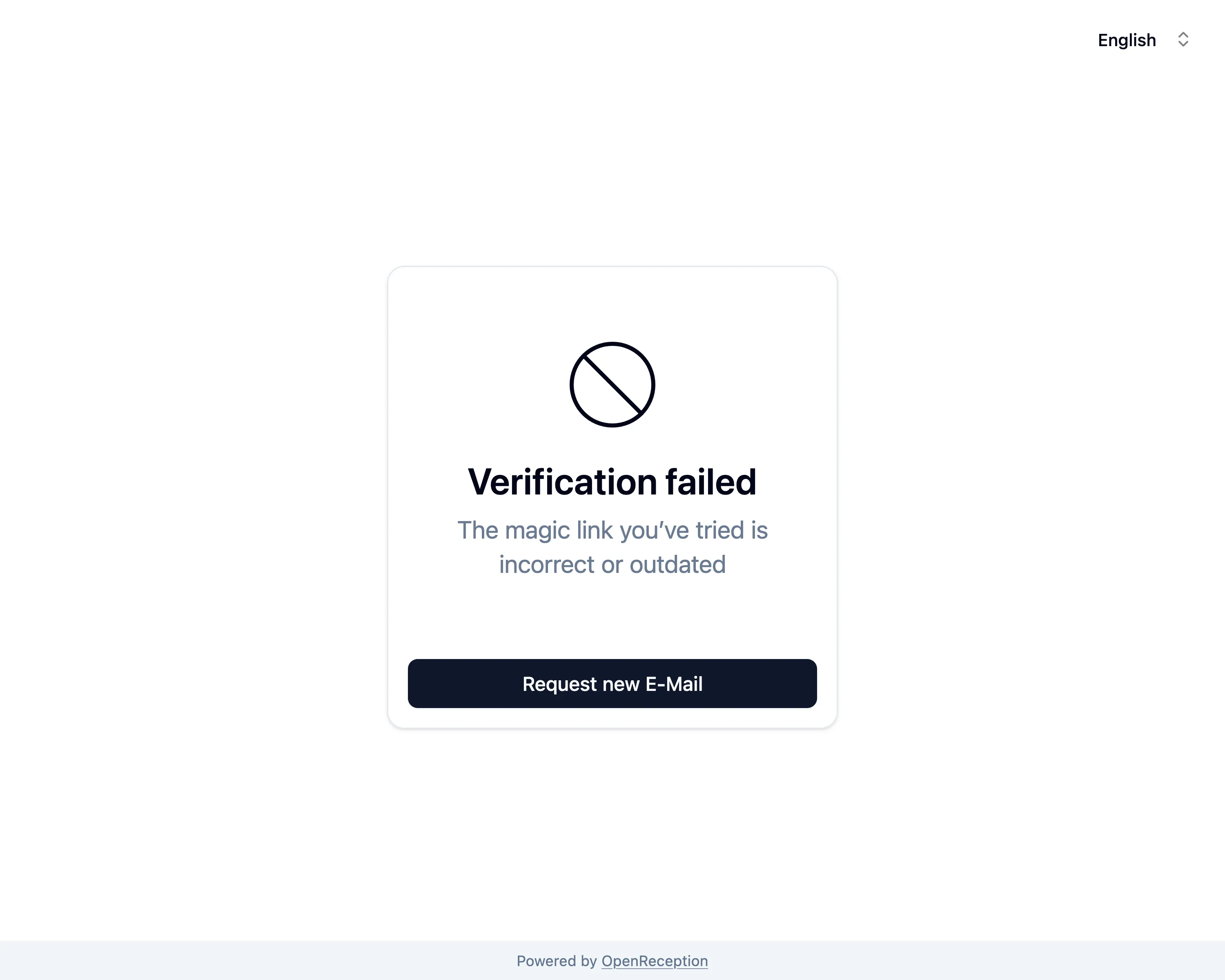 E-Mail verification failed