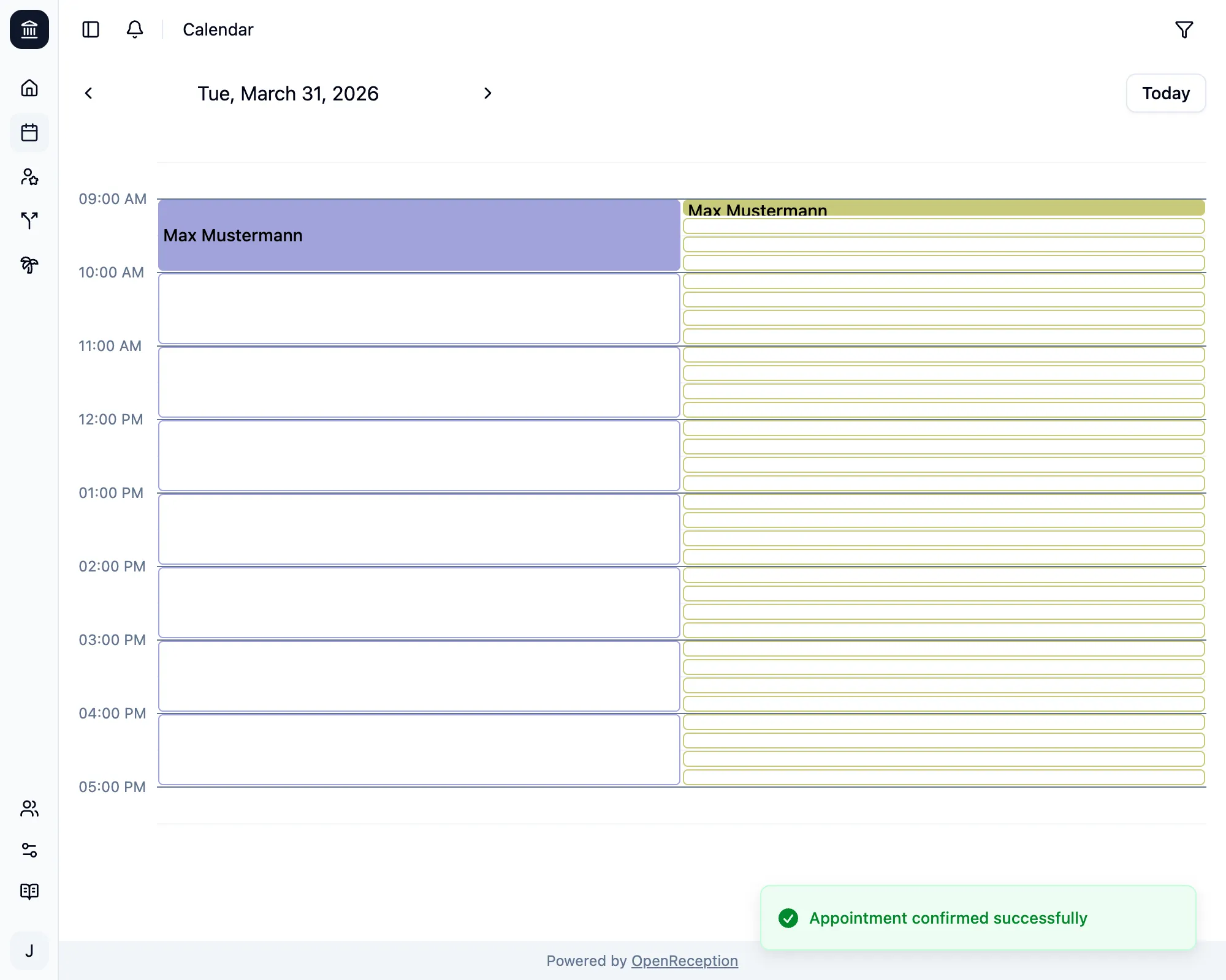 Appointment confirmed