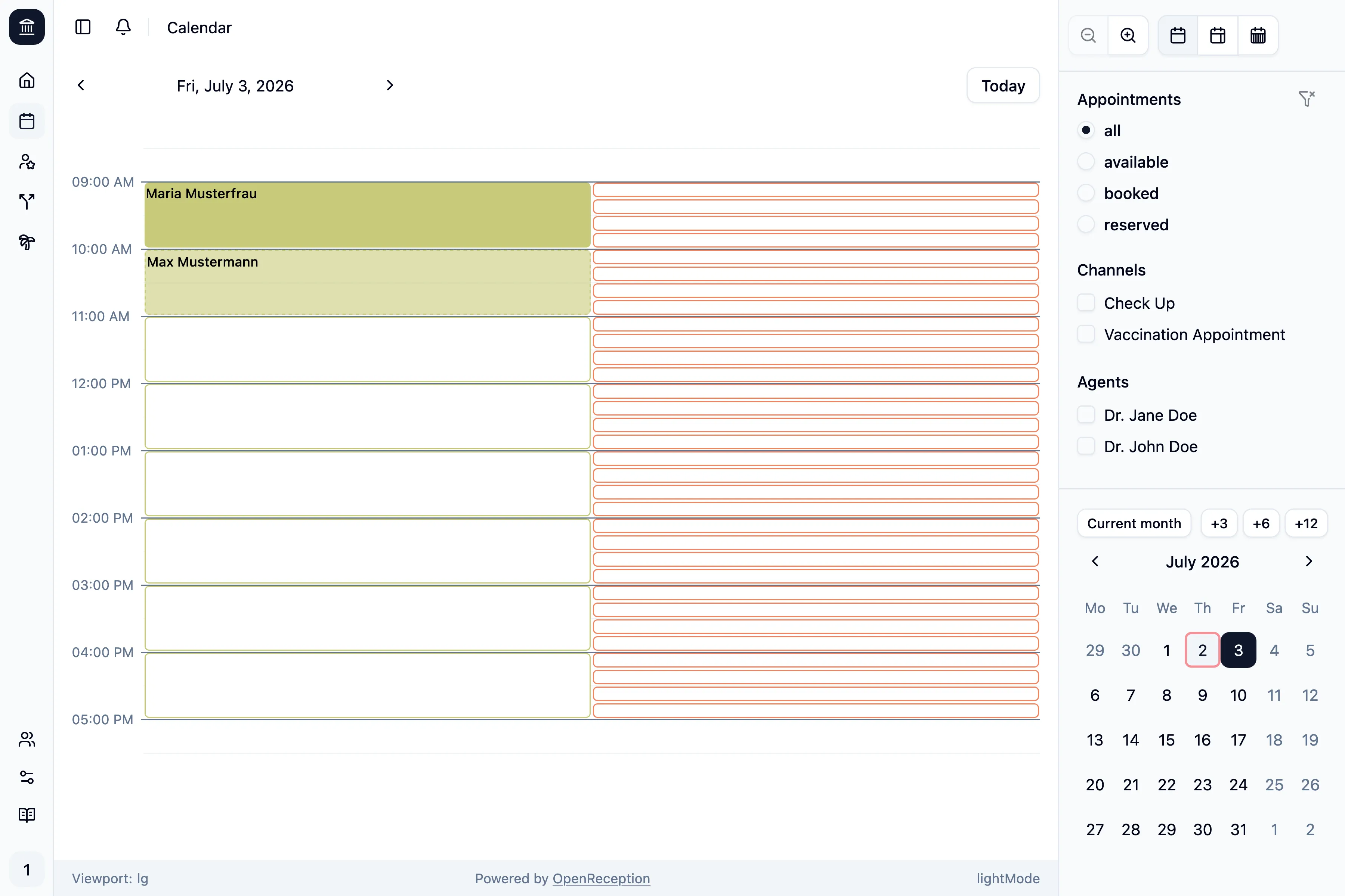 Calendar sidebar always visible on larger screens