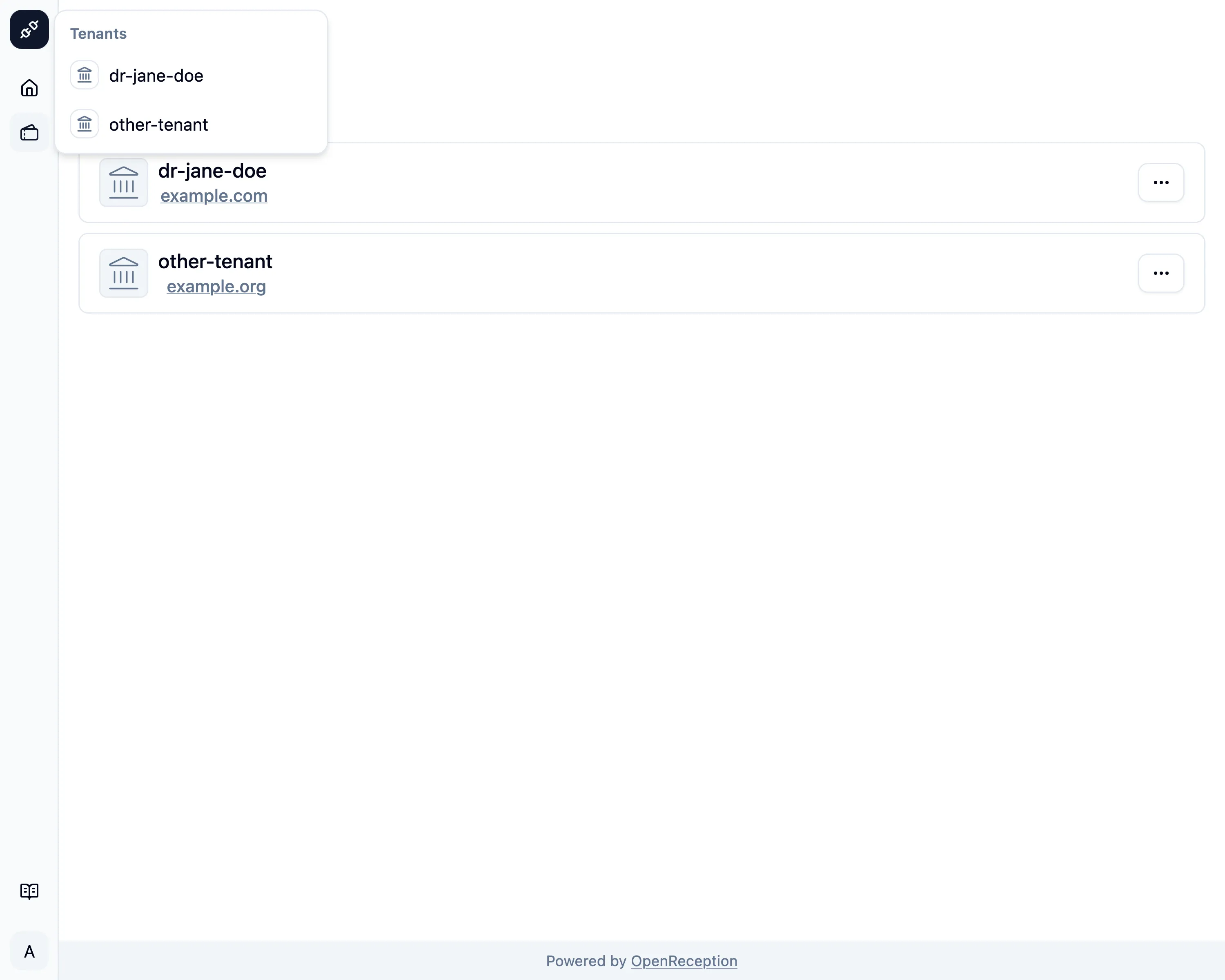 Quick Tenant selection